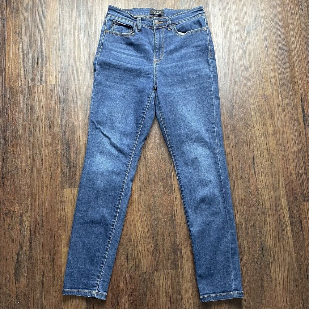 Judy Blue Jeans Womens 5/27 Blue High Rise Relaxed Fit Skinny Stretch JB82325DK